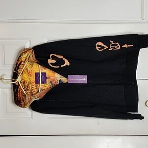 NWT Prince Sign The Times Zip-up Jacket Size Large Black and Peach